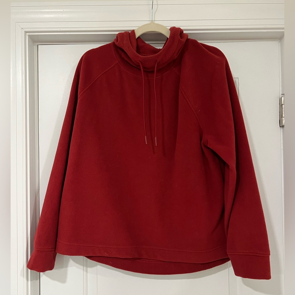 Deep Red Fleece Hoodie